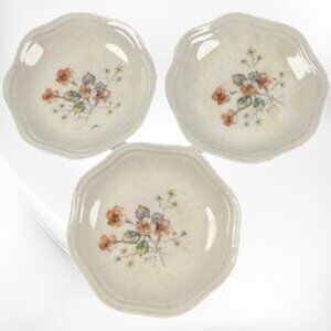 Vintage 3 Pieces Set Of Floral Malabar Butter Plates 3" Diameter